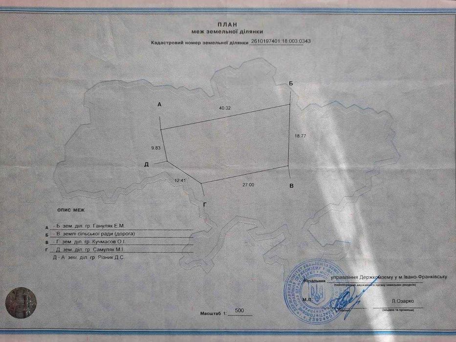 Продаж земельної ділянки в Хриплині