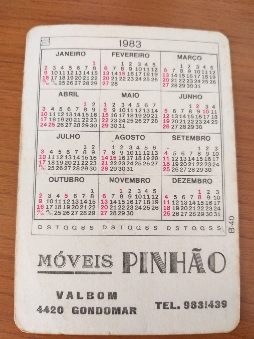 Calendario de 1983 - MOVEIS PINHÃO