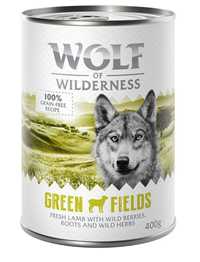 48x400g Wolf of Wilderness Adult smak JAGNIĘCINA wysokiej jakości karm