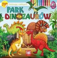 Park dinozaurów. Koloruję i naklejam - praca zbiorowa