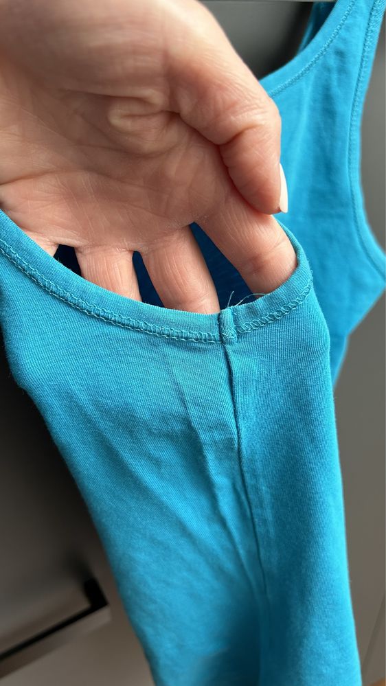 Koszulka na ramiączkach turkusowa basic H&M rozmiar S