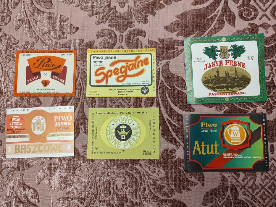 Etykiety z piwa polskich browarów lata 80-te - nowe