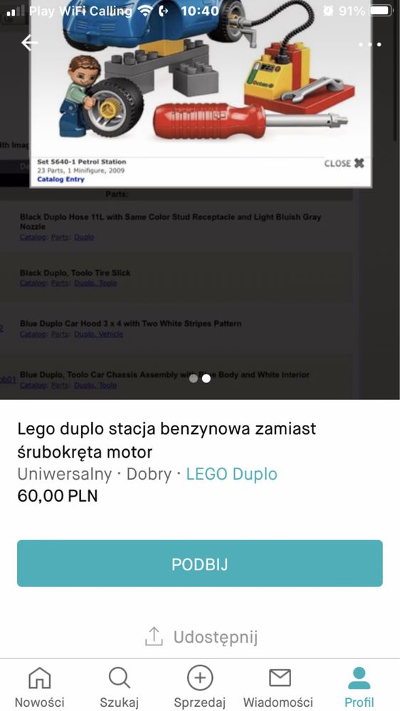 Lego duplo stacja benzynowa zamiast stubokretu motor