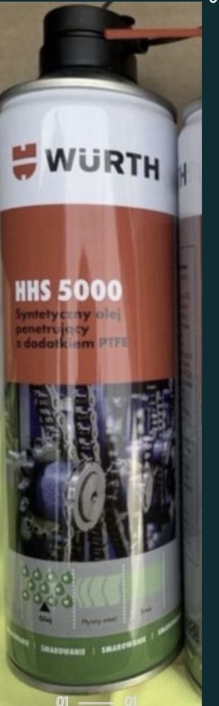 Syntetyczny Olej penetrujący z PTFE  HHS 5000 Wurth 3 szt.