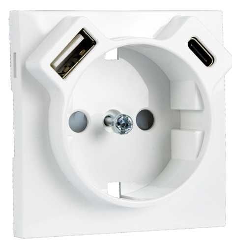 Efapel - Centro para Tomada Schuko + USB Tipo A e Tipo C