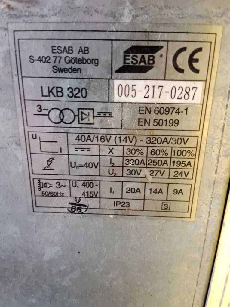 Spawarka esab LKB 320