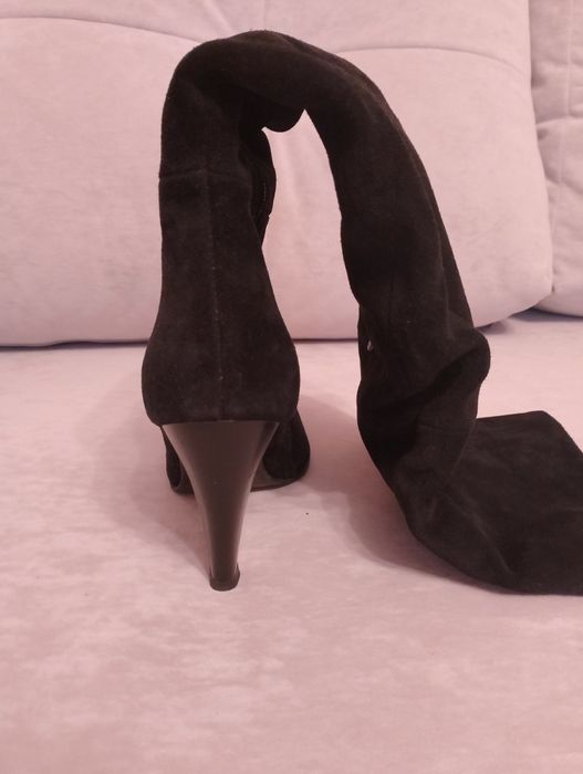 Чоботи ботфорди натуральний замшеві р. 39-40 євро