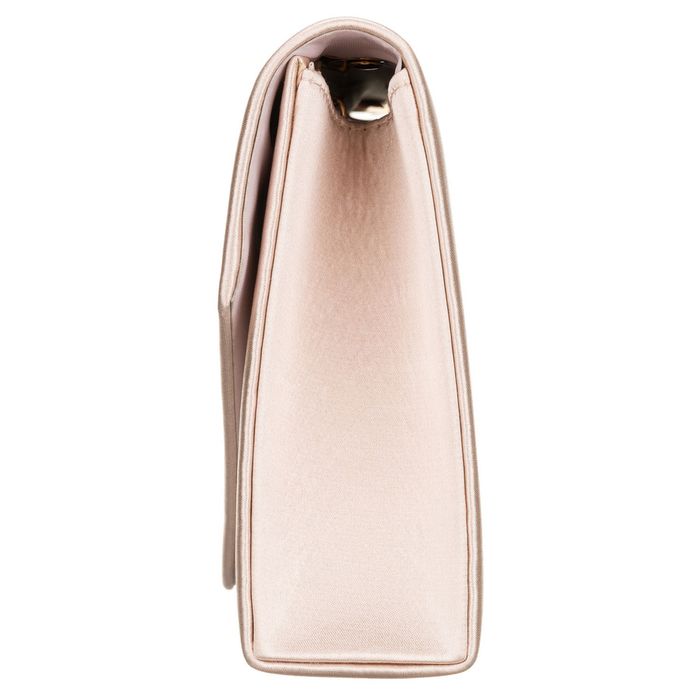 mała kopertówka damska wykonana z tkaniny syntetycznej w beżowym