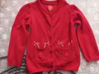 Sweterek cool club dla dziewczynki 98 cm, czerwony, renifer