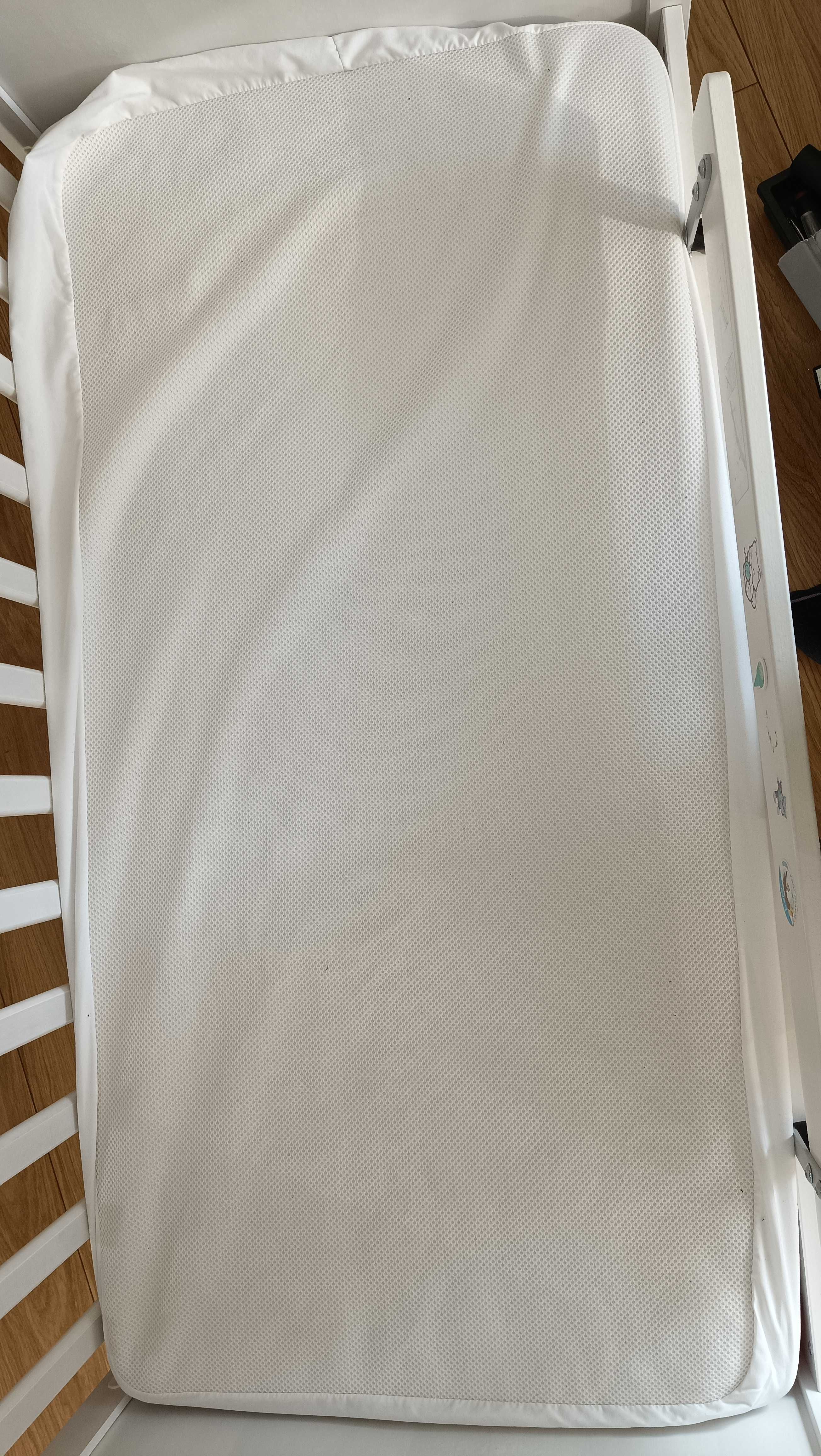 Łóżeczko dziecięce 120x60 Ikea Sundvik +materac +ochraniacze +barierka