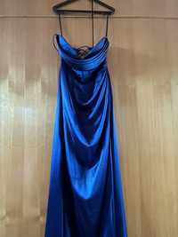 vestido azul de cerimónia