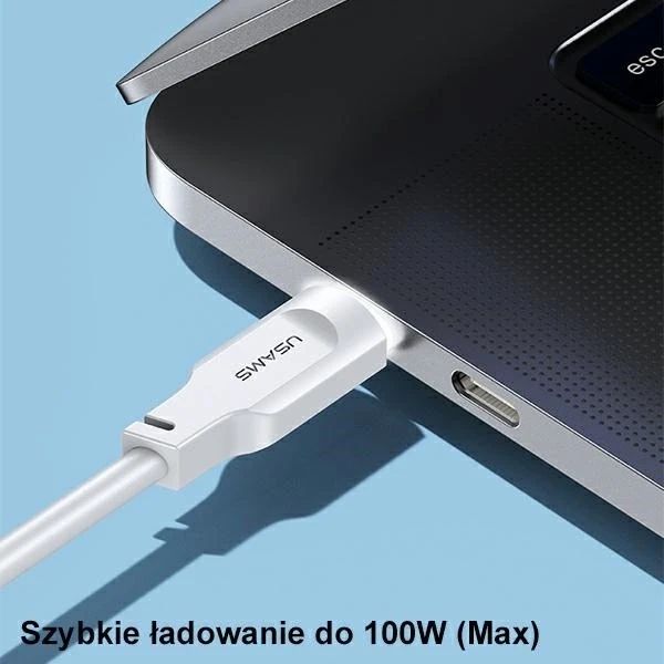 Kabel USMAS USB-C na USB-C PD Fast Charging 1.2m fioletowy