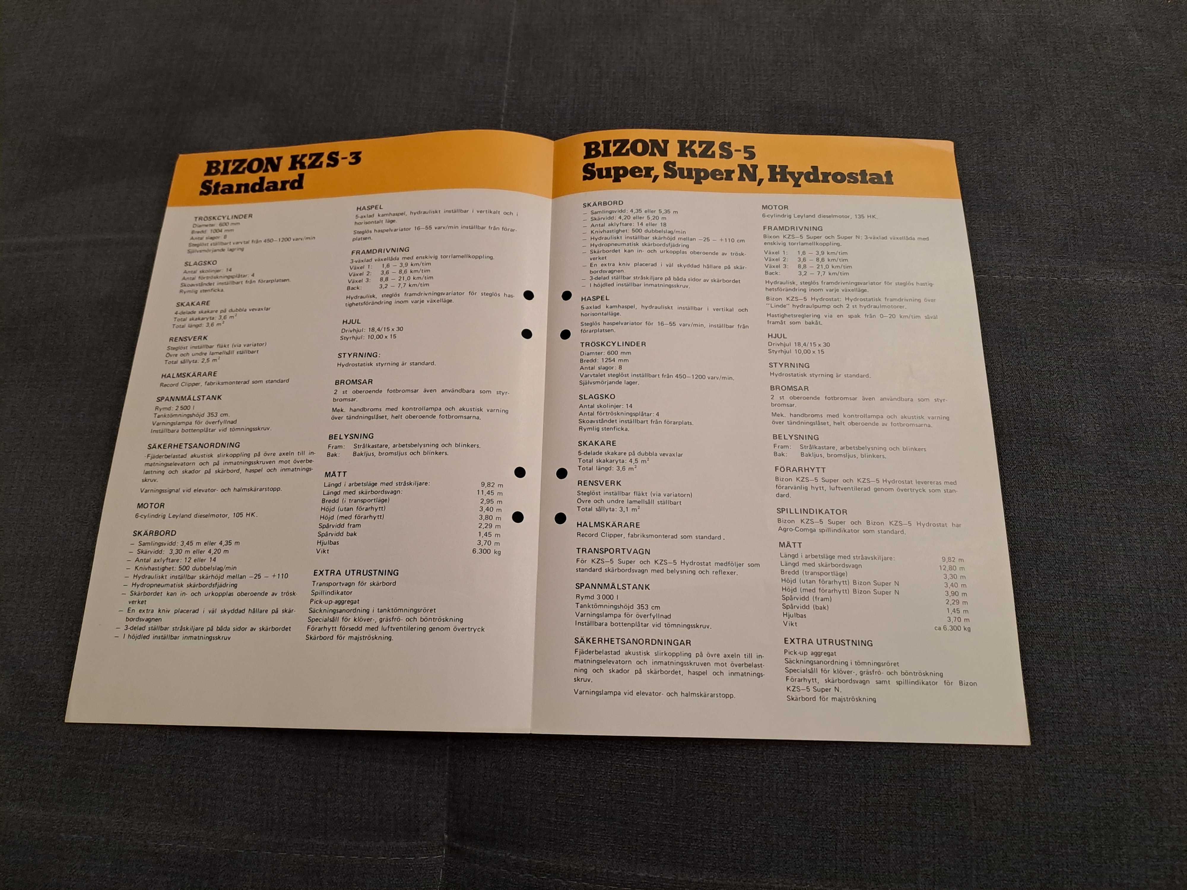 Prospekt kombajn BIZON KZS-3, KZS-5 Super, KZS-10 Gigant