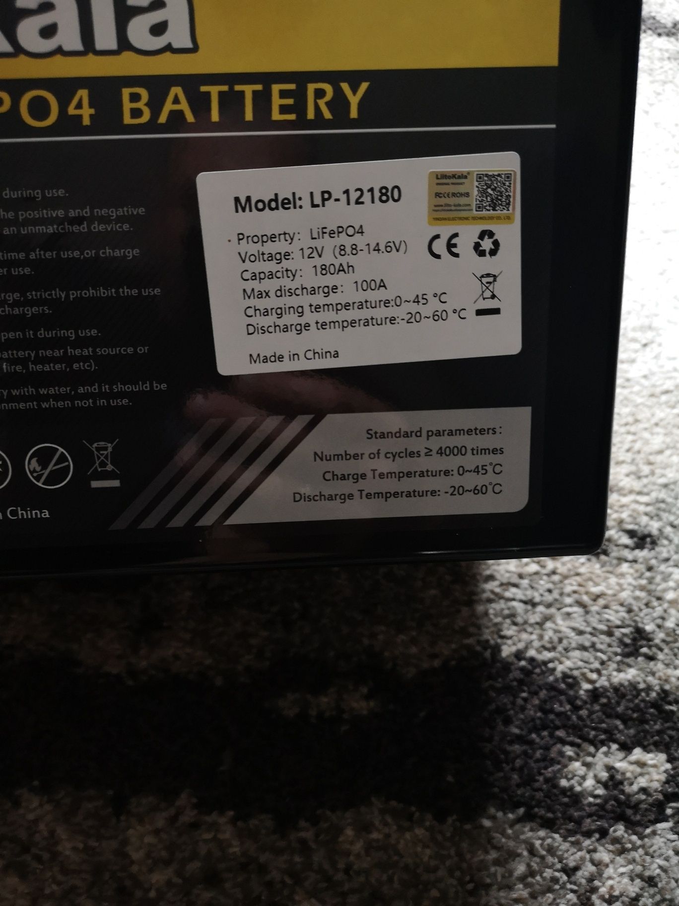 Akumulator 180 ah, LiFePO4