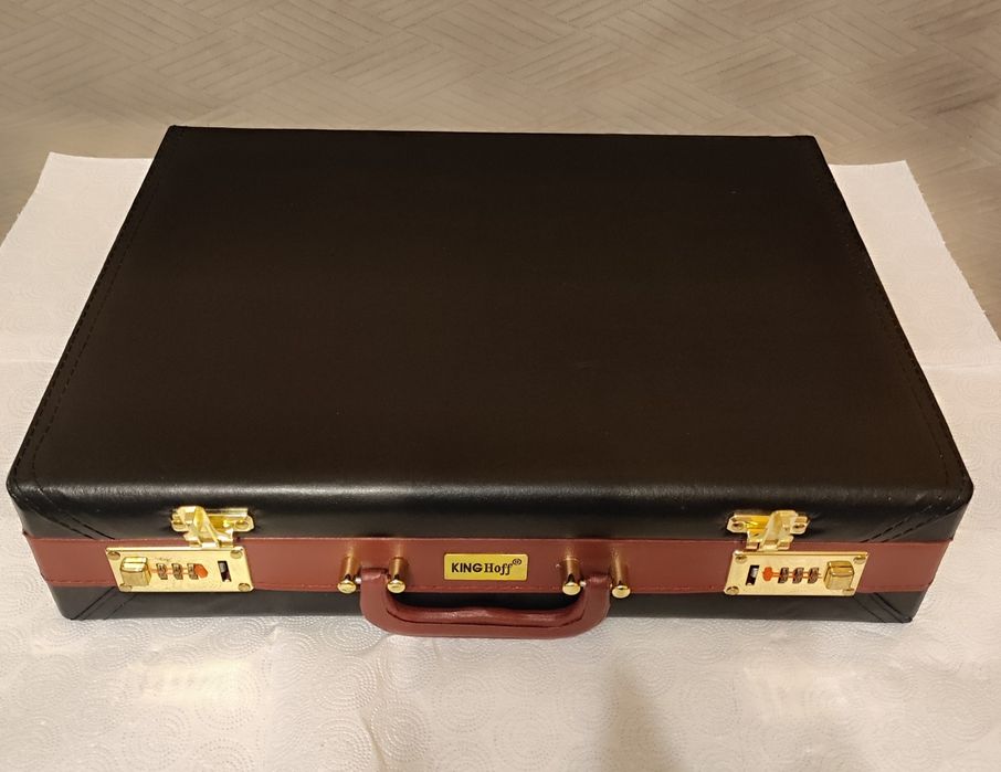 Zestaw sztućców w walizce firmy Kinghoff 72 szt. wysoki połysk