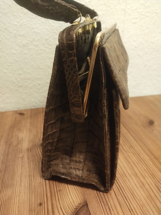 Винтажная сумка из натуральной кожи крокодила 50-60г