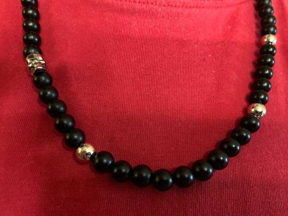 Мужские стильные Четки Браслет Бусы Лава Шунгит череп