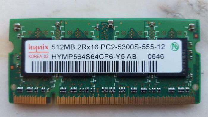 Memória RAM SO-DIM Hynix 4x512MB PC2-5300 DDR2-667MHz