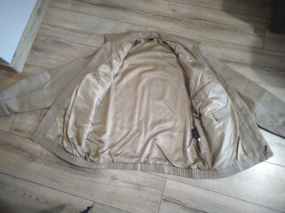 Kurtka skórzana beż retro