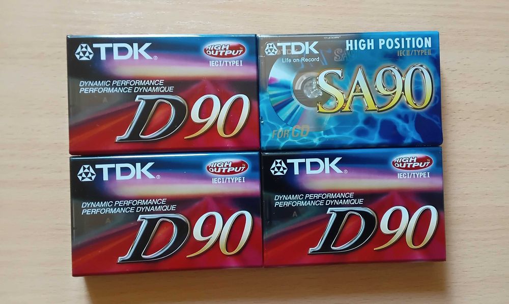 4 nowe kasety magnetofonowe TDK 90.