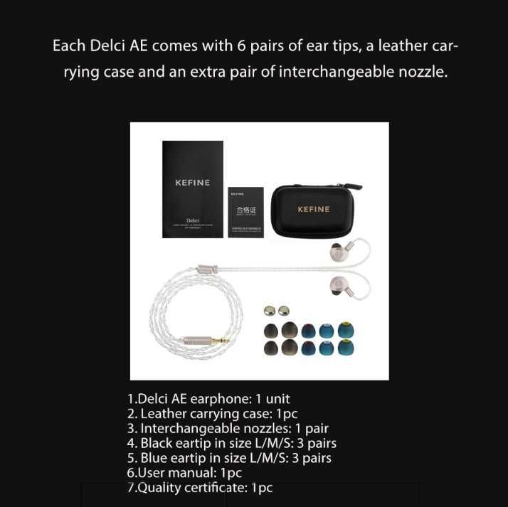 ⇒ Kefine X Angelears Delci AE - динамические наушники с 10-мм, DLC+PU