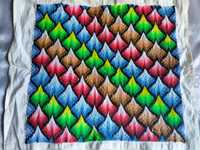 Разноцветная вышивка гладью (на подушку) різнобарвна вишивка гладдю