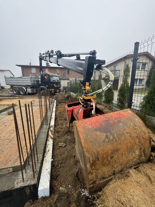 Transport+HDS z łyżką /widłami do palet wywrotka | koparko-ładowarka