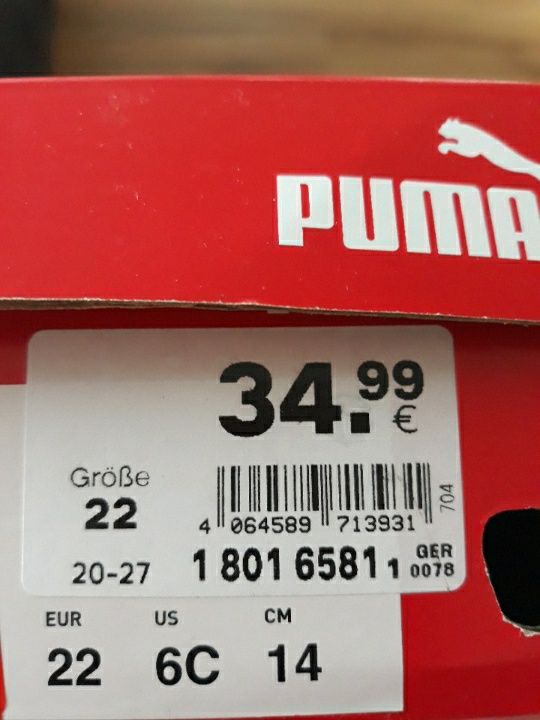 Кросівки для дівчинки р 22 Puma