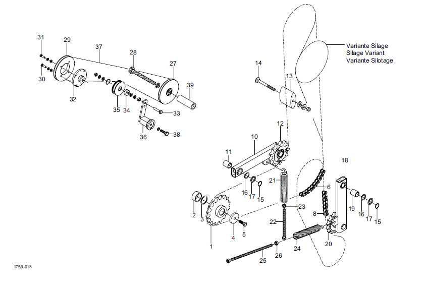 Łańcuch rolki prasy Lely RP 445