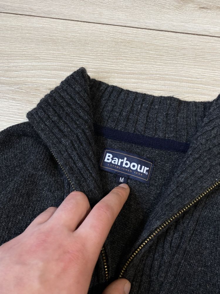 Мужской 1/3 зип свитер Barbour 100% шерсть (оригинал)