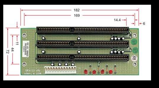 Пассивная объединительная плата ISA с 3 слотами