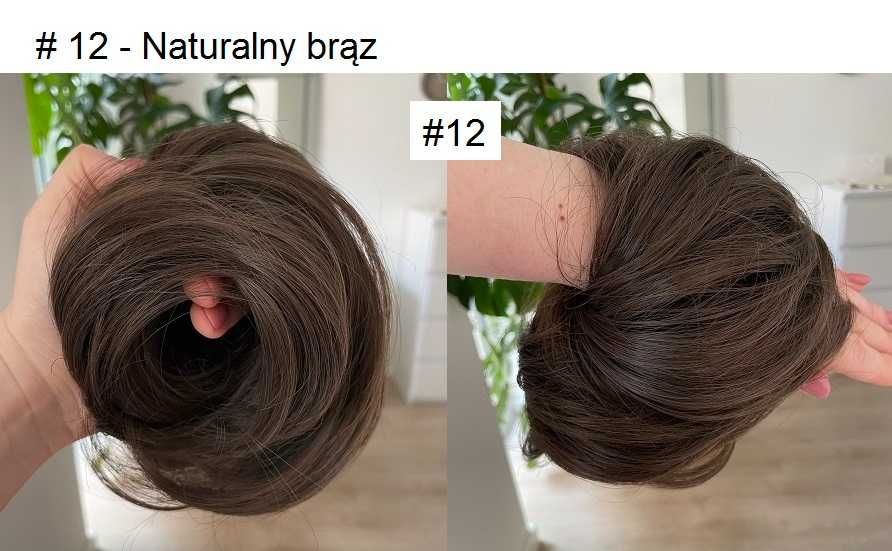 DOCZEPIANY KOK NA GUMCE doczepiane włosy Naturalny brąz treska dopinka
