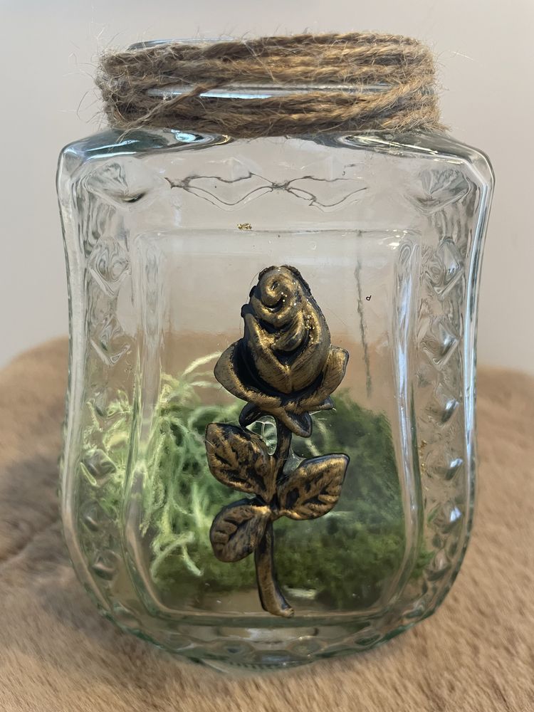 Znicz handmade. Oryginalny, szklany znicz, otwarty.