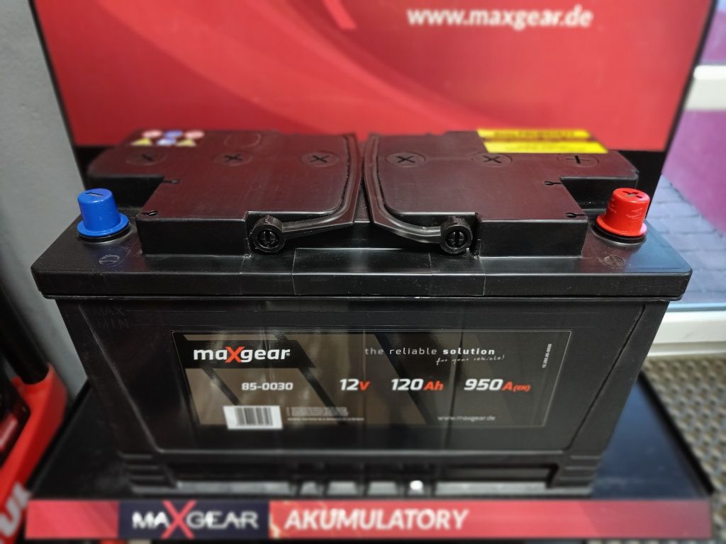 Nowy akumulator 12V 120Ah 950A MAXGEAR - wymiana