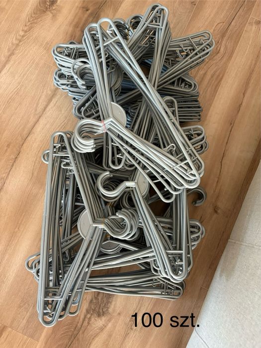 Wieszaki 100 szt. srebrno szare