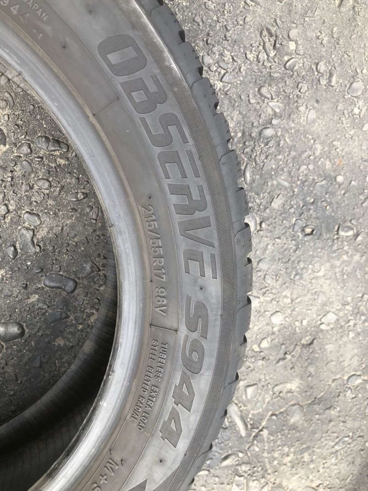 Шини 215/55 R17 пара Toyo 2024p зима 7мм