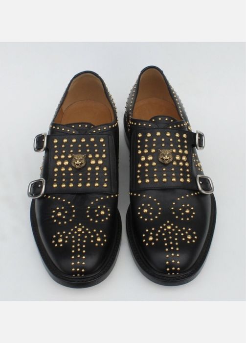 Туфлі GUCCI Double Monk Feline Tiger Монки