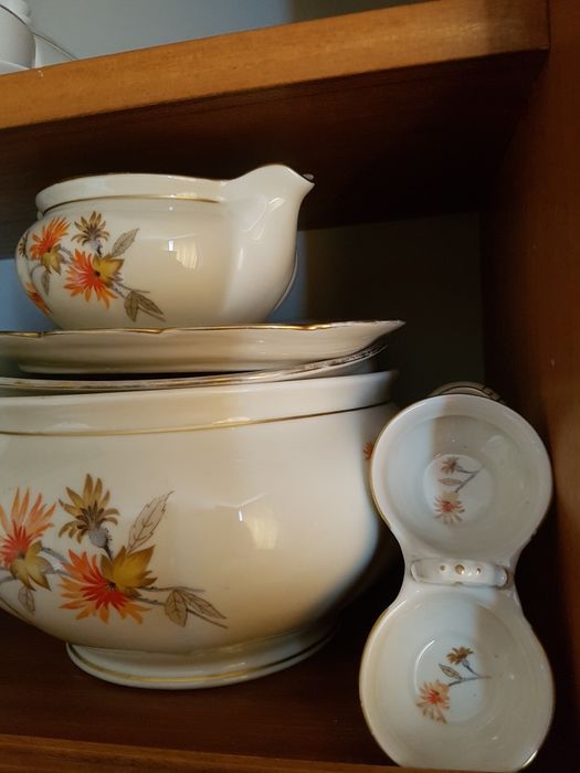 Giesche zestaw obiadowy 6 osób serwis kwiaty slask polska porcelana 30