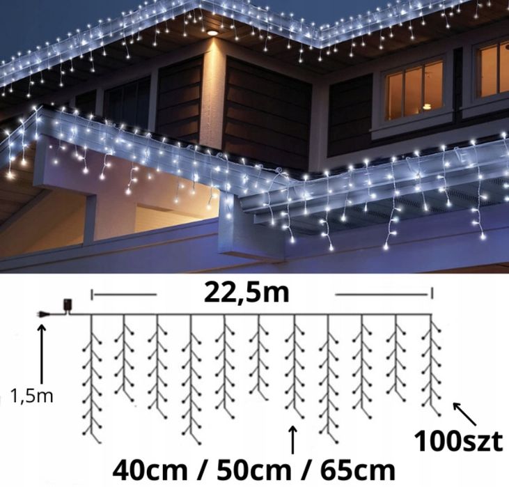 Sople lampki choinkowe zewnętrzne 500 LED