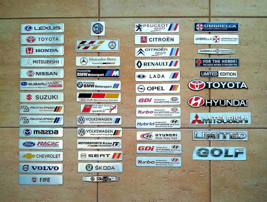 Наклейки,  шильдіки, значки, емблеми на автомобілі, мотоцикли