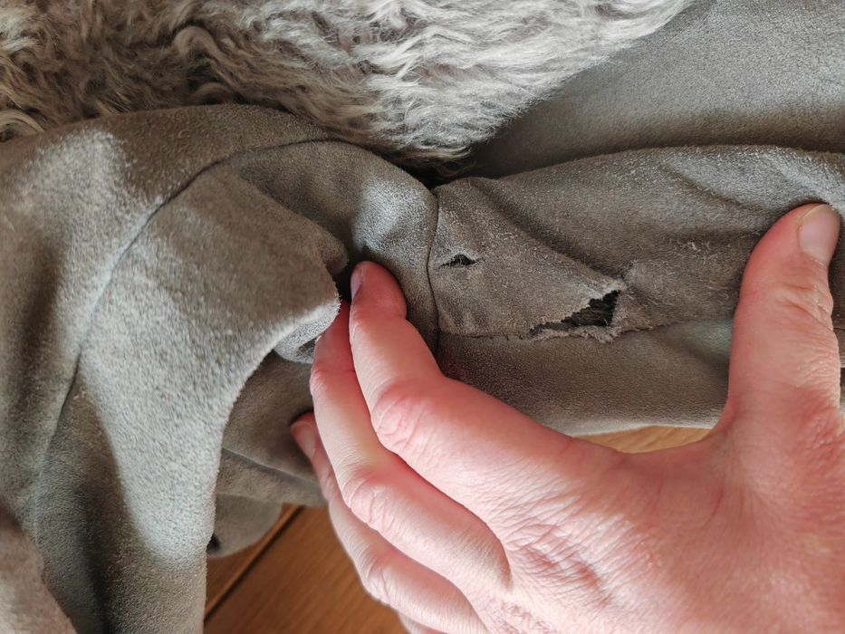 Kożuch skórzany szary PRL