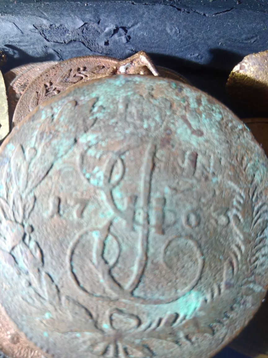 Монета 1763г чекан м м вторая ЕМ 1777г