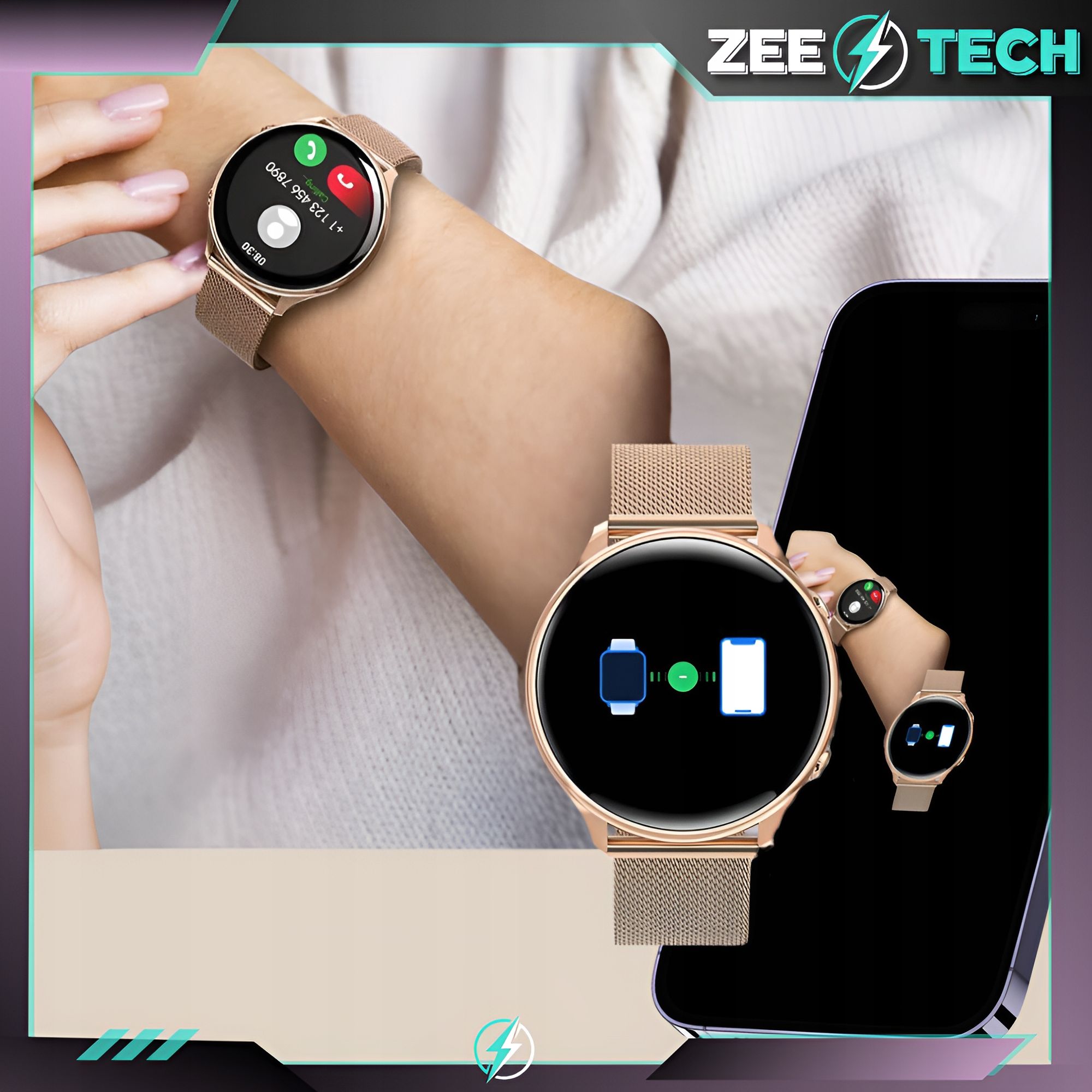 Smartwatch Zegarek Damski Rozmowy Pl Menu Sport Smart Watch + Szkło