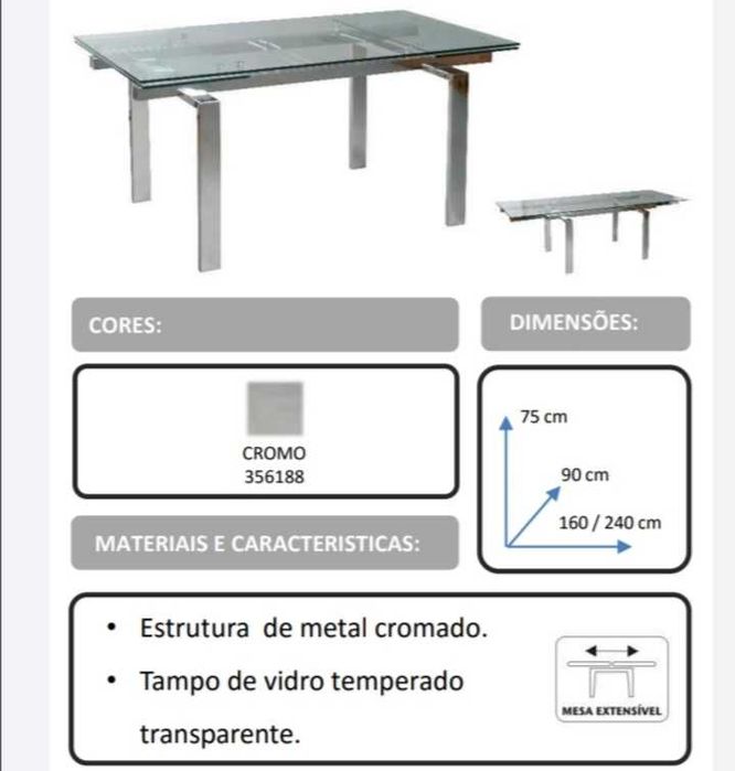 Mesa de sala extensível em bom estado