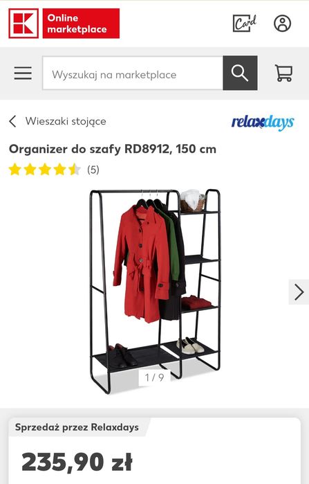 Wieszak otwarta szafa na ubrania buty z polkami