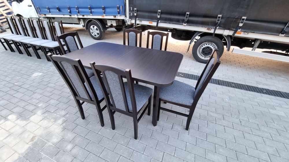 Najlepsza cena: Stół + 6 krzeseł, wenge + grafit, dostawa cała POLSKA