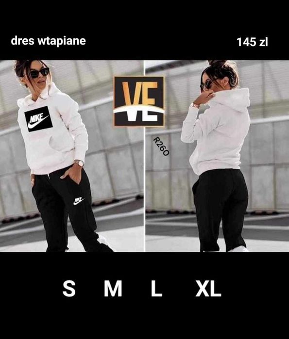 Nowy Komplet Damski i Wtapiane logo S M L XL Różne modele.