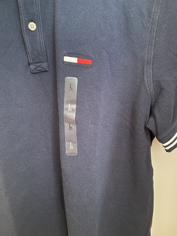 Tommy Hilfiger, r. L, NOWY oryginalny t- shirt, męska koszulka polo gr