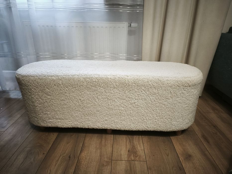 Pufa biała siedzisko baranek Homla