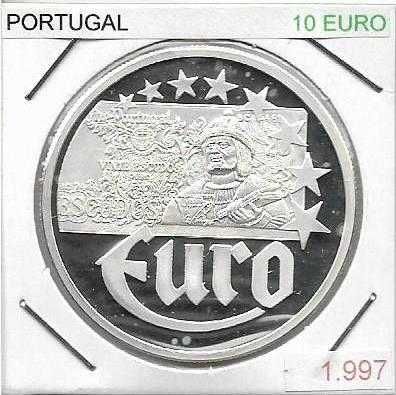 10,00 € - - - 20$00 - 1997 - - - - - Moeda de Prata